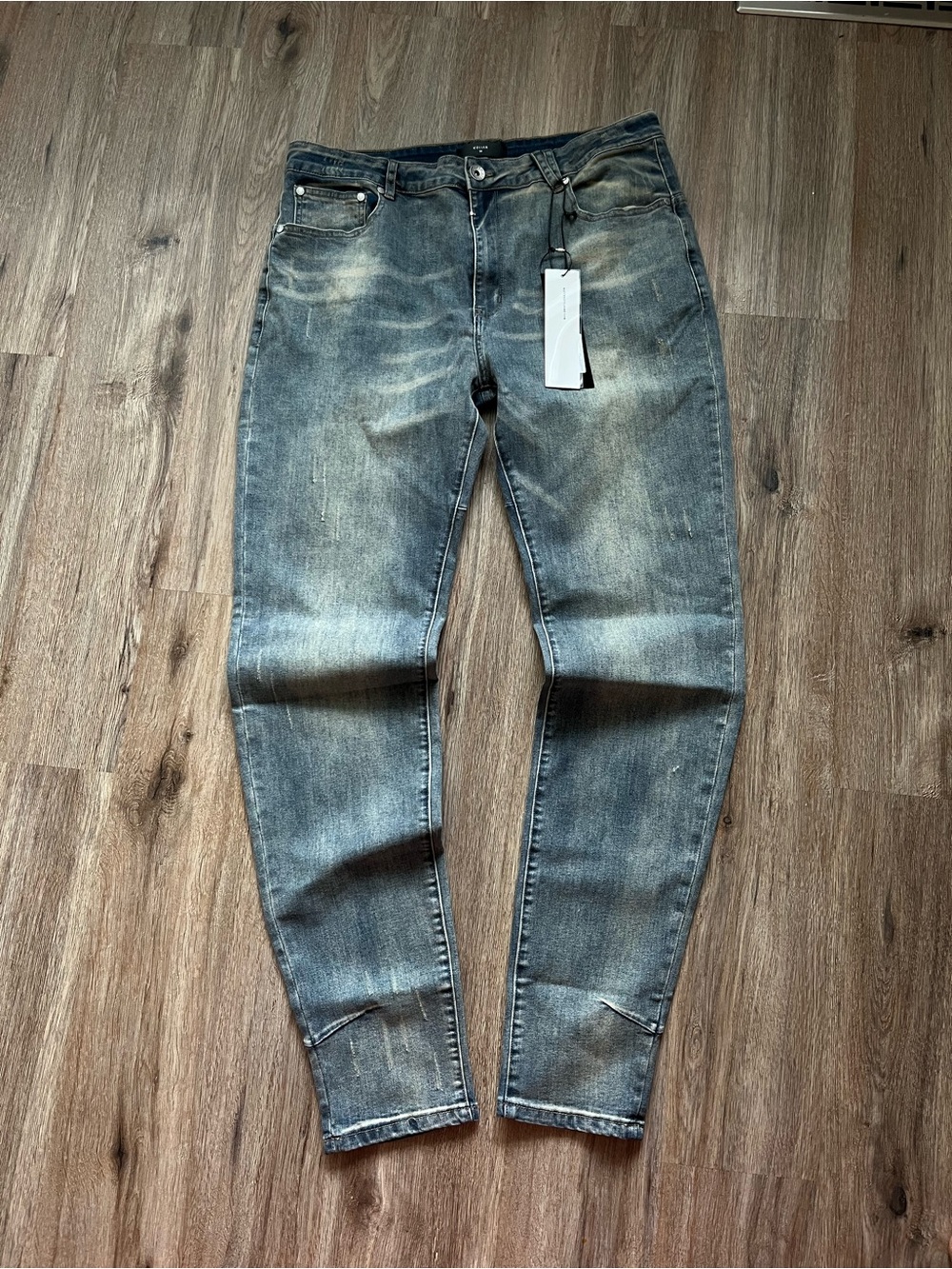 Kollar Clothing Faded Grey Skinny Jeans Size 38